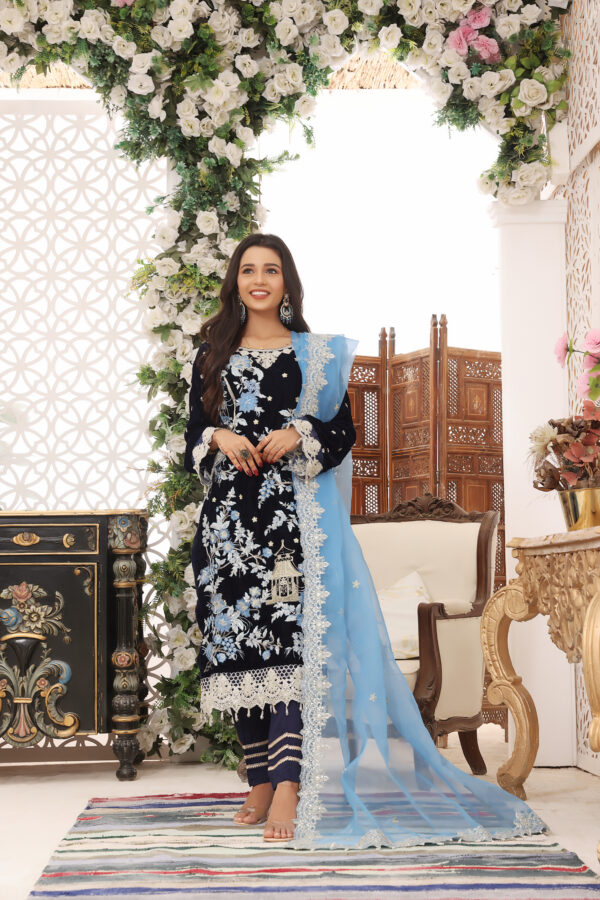 Hadiaeman Embroidered Velvet Collection 23' - Image 3