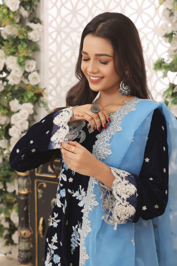 Hadiaeman Embroidered Velvet Collection 23' - Image 4