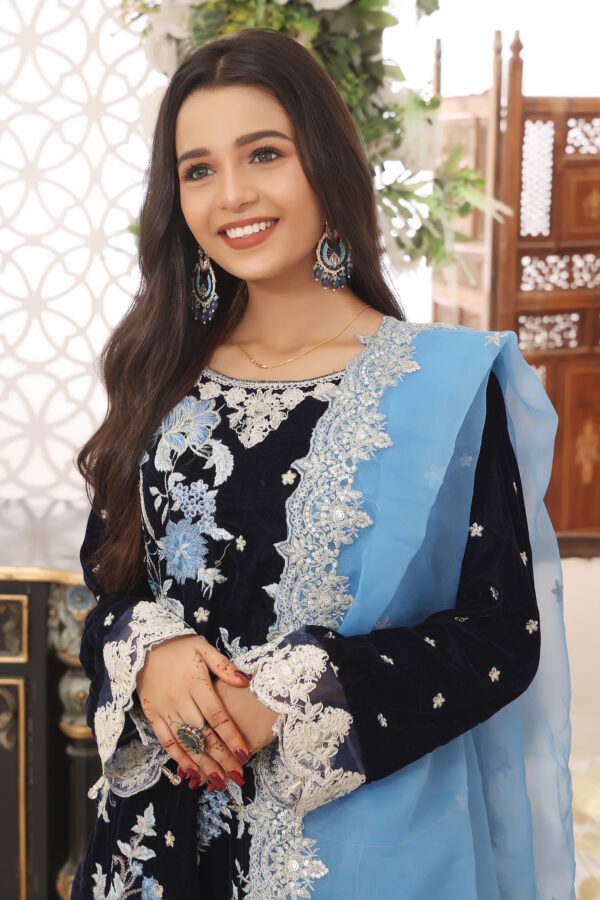 Hadiaeman Embroidered Velvet Collection 23' - Image 5